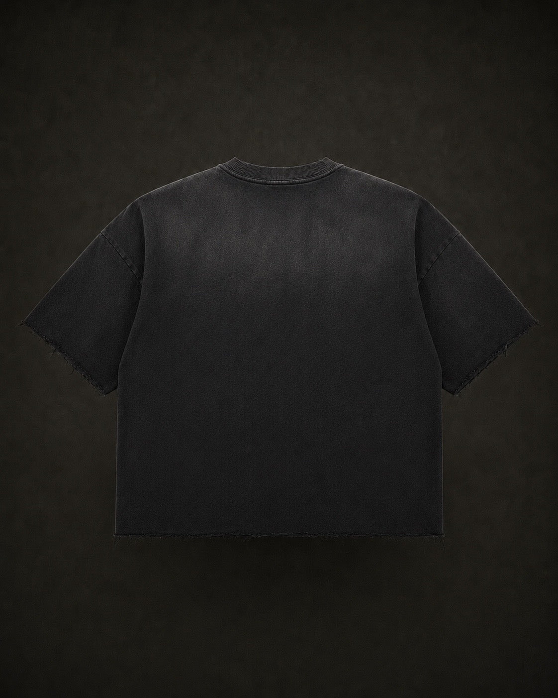 Black Sun Fade Raw Edge T-Shirt (oversized)