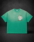 Green Sun Fade Raw Edge T-Shirt ( Oversized)