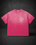 Pink Sun Fade Raw Edge T-Shirt (oversized)